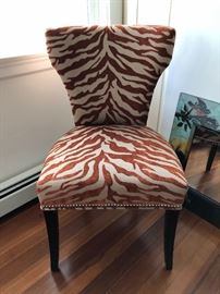 Animal print accent chair