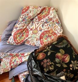 We have lots of linens to go through - fabric, pillows, sheets, towels, etc.