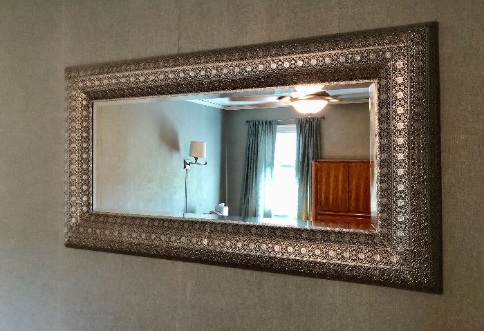 large silver reticulated mirror