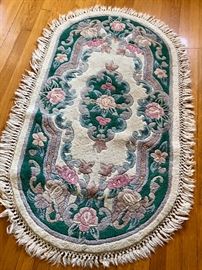 Oval Aubusson Rug with fringe