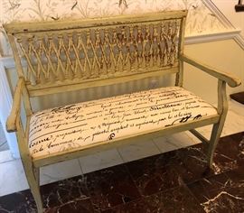 Shabby Chic upholstered bench