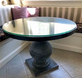 Single Pedestal Glass Top Kitchen Table