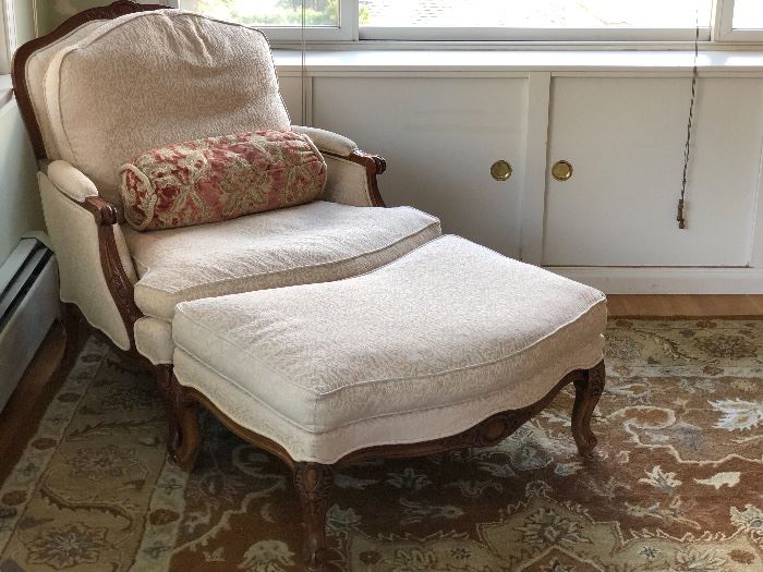 Big 'ol comfy arm chair with ottoman