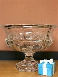 Tiffany Pedestal Bowl and Tiffany Ceramic Gift Box