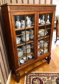 Matching Antique China Cabinet - (dishes inside may not be for sale)