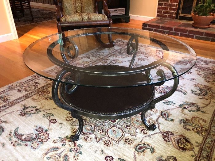 Round Glass top coffee table