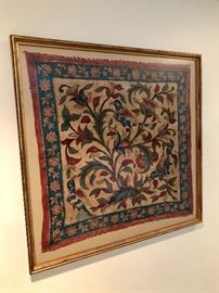 Antique framed textile