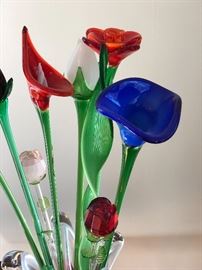 Beautiful Murano-style  glass flowers