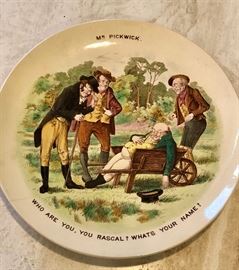 Antique Mr. Pickwick Faience England Pottery Plate -
Makers Wileman and Co, Foley 