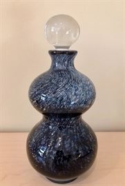 Art Glass Vase with clear glass stopper