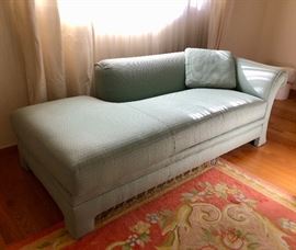 Henredon, sage green chaise sofa