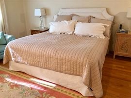 Upholstered headboard king bed