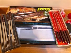 The kitchen is full of vintage and contemporary items!