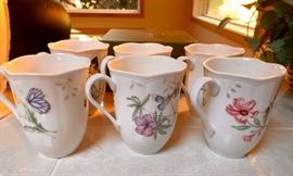 Pretty floral Lenox cups- set of 6