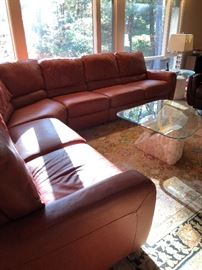 Leather sectional