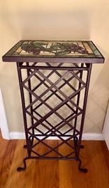 Grape tile top and iron table