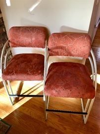 Barstools with suede upholstery