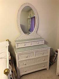 Wicker vanity
