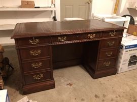 Sligh Executive Desk with Leather Top