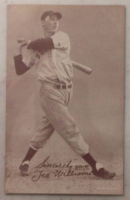 Original 1939 Exhibit Ted Williams "Salutations" Variation Baseball Card Hall of Fame Boston Red Sox