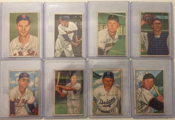 Eight 1952 Bowman Original Baseball Cards Including Enos Slaughter Hall of Famer Book Value 

$200+ PR Grade 1 Quality