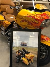 Jim Vance custom  motorcycle worked at NBC4 news  its 20002 Harley Davidson Road glide custom paint aire 5150 with more than 20000  on extra parts. 