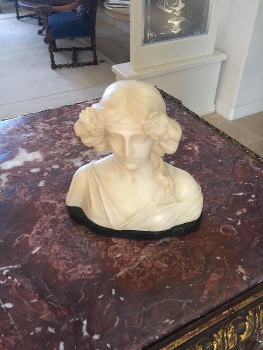 Marble bust signed by Benci