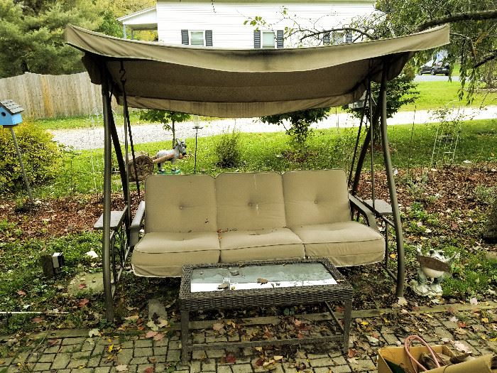 Porch swing with canopy 