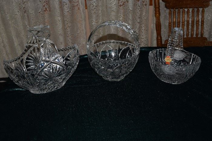 Collection of Crystal Baskets