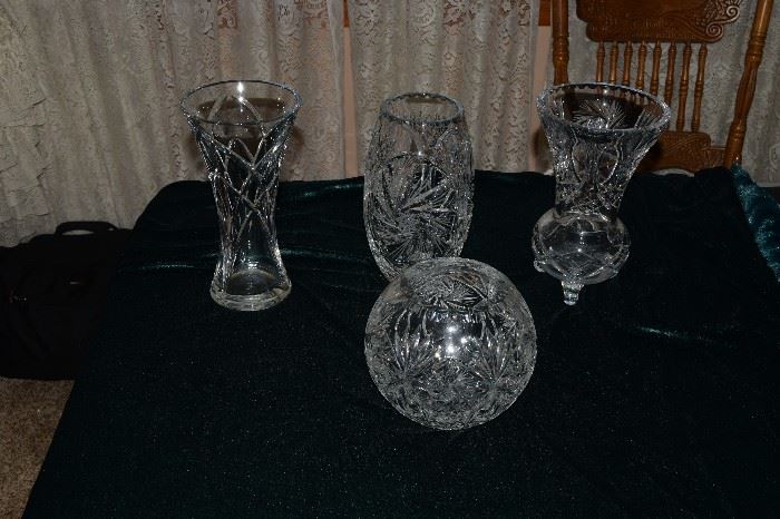 Collection of Crystal Vases