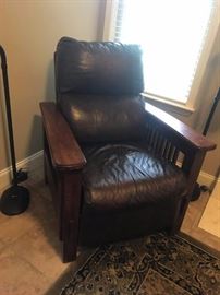 #9	Stickley Brown Faux Leather/chair/Recliner	 $200.00 
