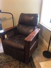 #9	Stickley Brown Faux Leather/chair/Recliner	 $200.00 
