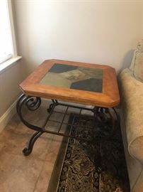 #11	(2)   Tile/Top/Wood/ Iron End Table   27x27x27	 $150.00 

