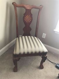 #52	qa leg side chair w/inlaid wood back	 $50.00 
