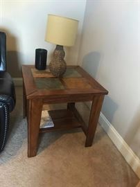 #55	(2) End Tables with Tile Top Wood 26x26x25	 $150.00 
