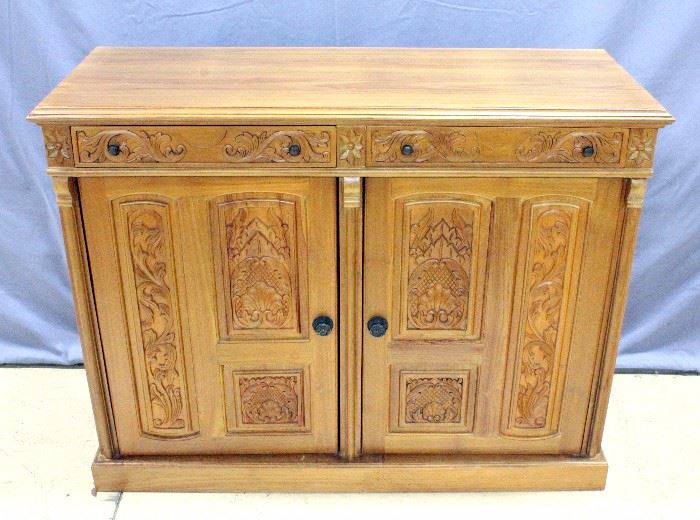 Rococo Style Carved Buffet, Made In England, 51"W x 40"H x 19.5"D
