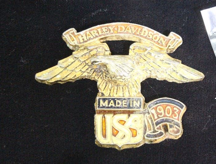 Mens 10K Gold Ring , AMA American Motorcyclist Association 2 & 3 Year Pins, Vintage Lighter, Harley Davidson Pin Badge, 