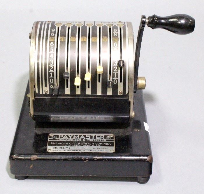 Vintage Paymaster Model Y Checkwriter & Protector Machine