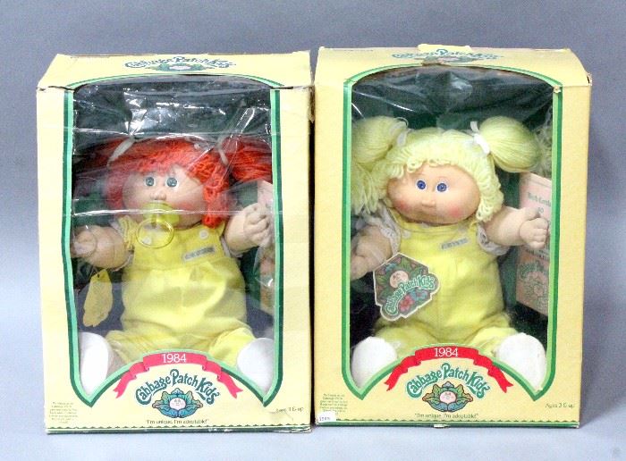 1984 Coleco Cabbage Patch Kids, Qty 2, Appear New in Box