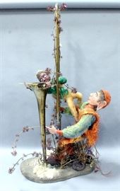 2008 Hazel Iskyan Tripp "Enchanted Silence" Elf Trombone Sculpture, 19"W x 42"H