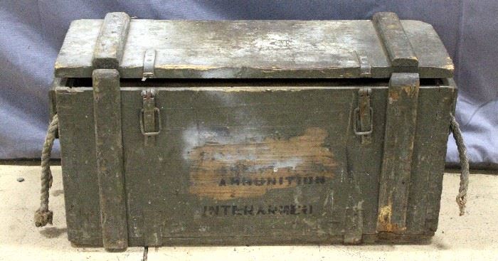 Interarmco Wood Ammo Crate, 25"W x 12"H x 8"D