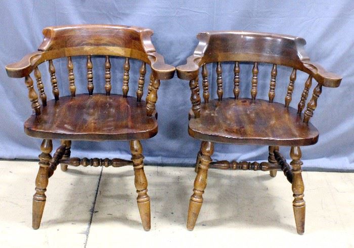 Sturdy Pine Pub / Captains / Caboose Chairs, Qty 2, 27"W x 30"H