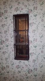 One of a pair of Mirrored back wall mount Curio