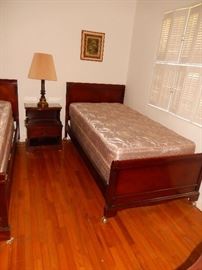 Close-up of  twin bed