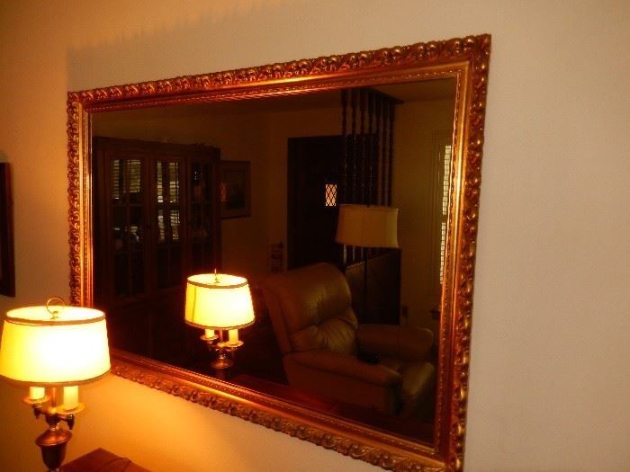 Large gilt frame mirror