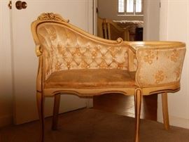 Hollywood Regency telephone bench/possibly laptop bench