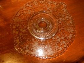 Wonderful Fostoria etched large cake plate