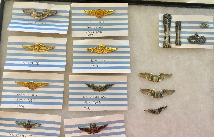 Military Wing Collection. Some are Sterling and Various branches