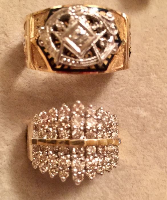 10k Gold Diamond Masonic Shriners ring