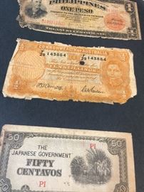 Old Foreign Money from the Military Scrap book